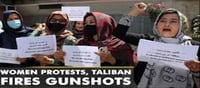 Protest against the Taliban's decision?...